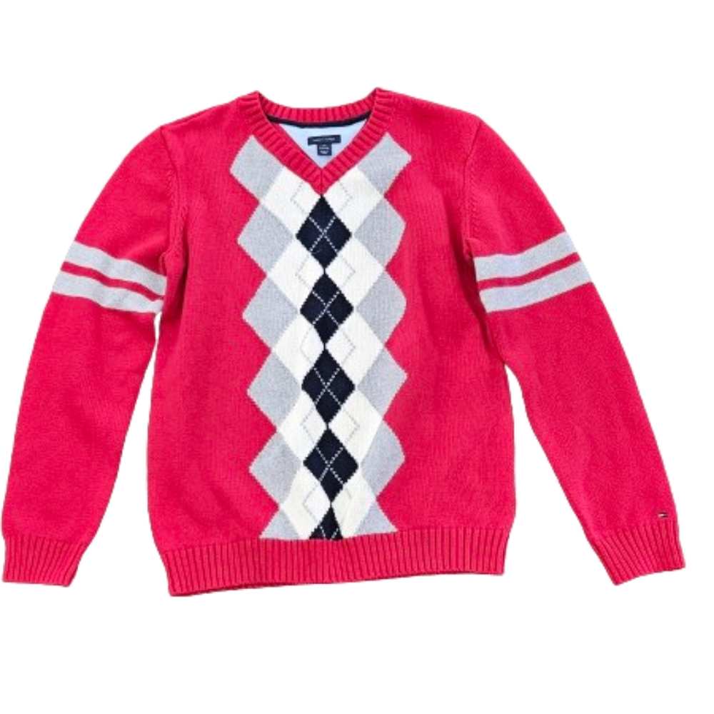 Tommy Hilfiger Argyle V Neck Sweater
